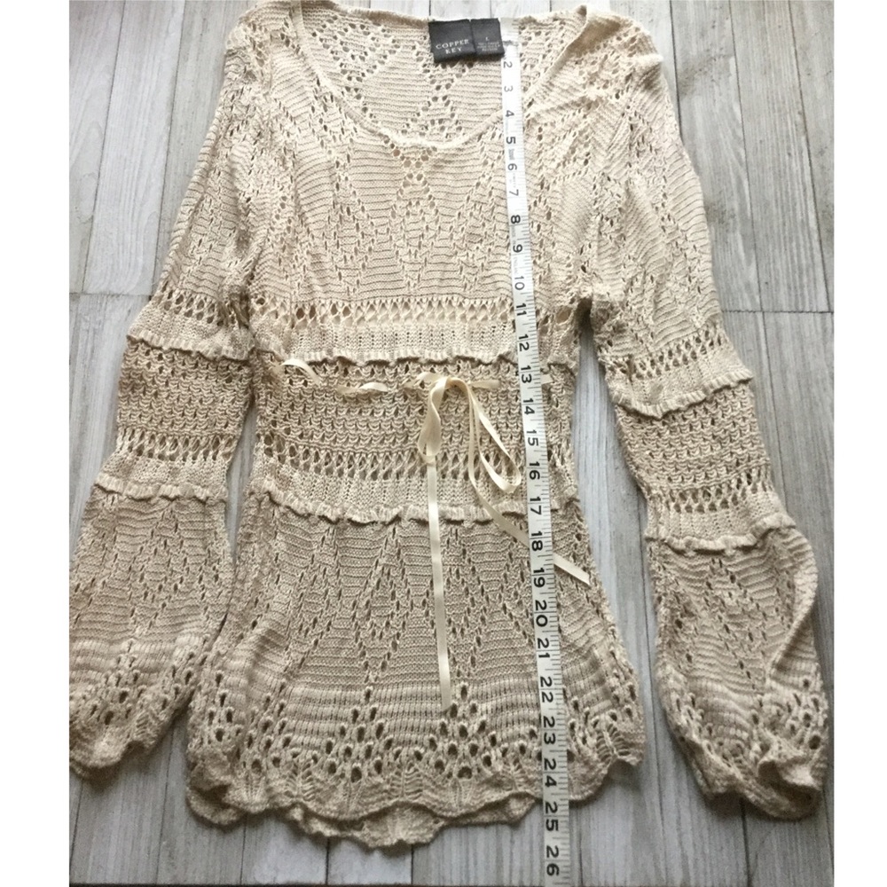 COPPER KEY CROCHET TOP - Picture 2 of 5